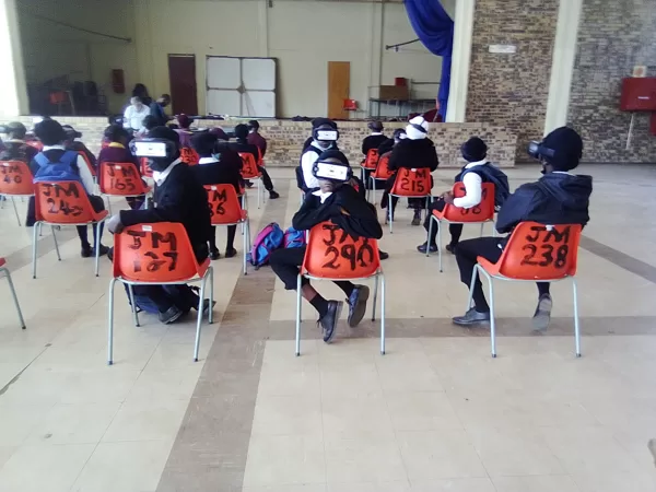 4 of the 6 Moses Kotane supported schools during 2022 NRF/SAASTA Astro Quiz round 2 prepar