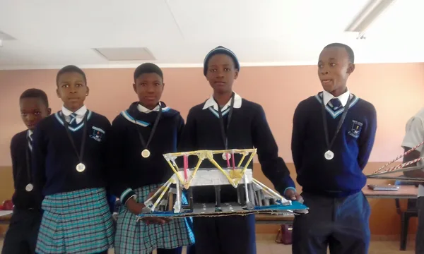 Some of Moretele Primary School learners during SAASTA's grade 7 bridge competition in 201